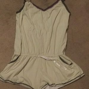 Green romper with pockets